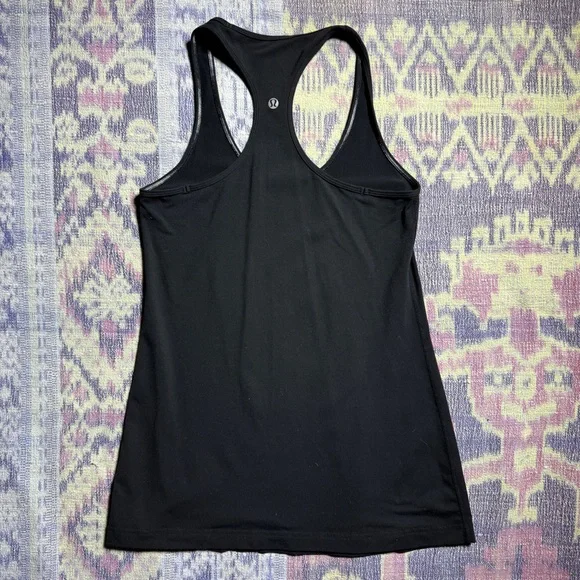 Lululemon Reversible Cool Racerback Tank Top Scoop Neck Sleeveless Stretch Black - Picture 13 of 14